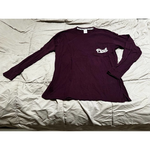 PINK Victoria's Secret Tops - PINK Burgundy long sleeve shirt size Large